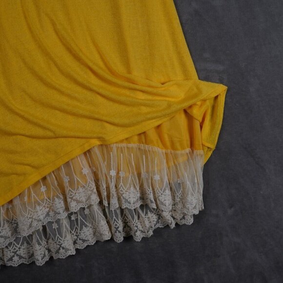 Umgee Oh Me Oh My! Sheer Knit Tank Dress Lined with Lace Trim Boho Large - Picture 6 of 8